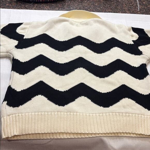 Kitri Dalia Mono Wave Polo Chunky Knit 100% Cotton Sweater Size XS - Picture 6 of 9